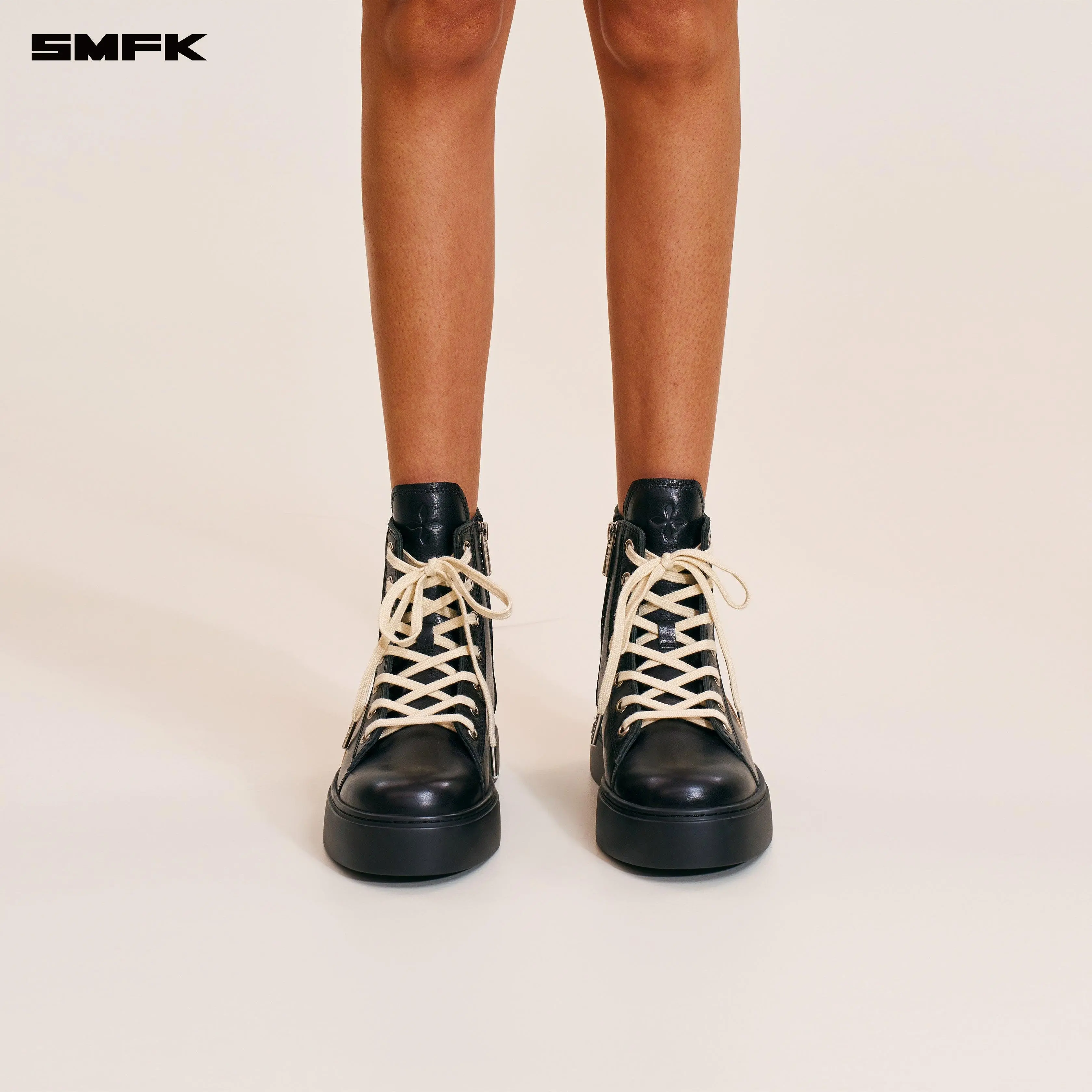 COMPASS ORIGIN LEATHER SNEAKER HIGH Wilderness Black