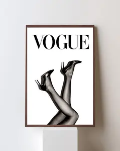 [Sale Up To 40%] [Unframed] Vogue Inspired Legs Wall Art, High Fashion Editorial Poster, Minimal Black Heels Print, Modern Luxury Decor