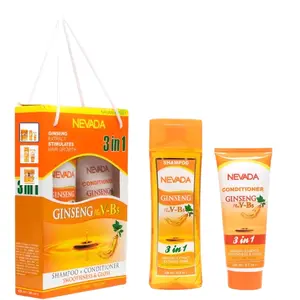 Nevada Ginseng Shampoo & Conditioner 3 in 1 Set for Hair Growth Improvement & Dandruff Control with Ginseng Extract for Deep Cleansing & Root Strengthening