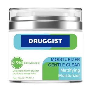 Gentle Clear Mattifying Moisturizer with 0.5% Salicylic Acid Oil-absorbing Lightweight Matte Finish Soft Refreshing Care for Face & Body 1.7 fl.oz 50ml