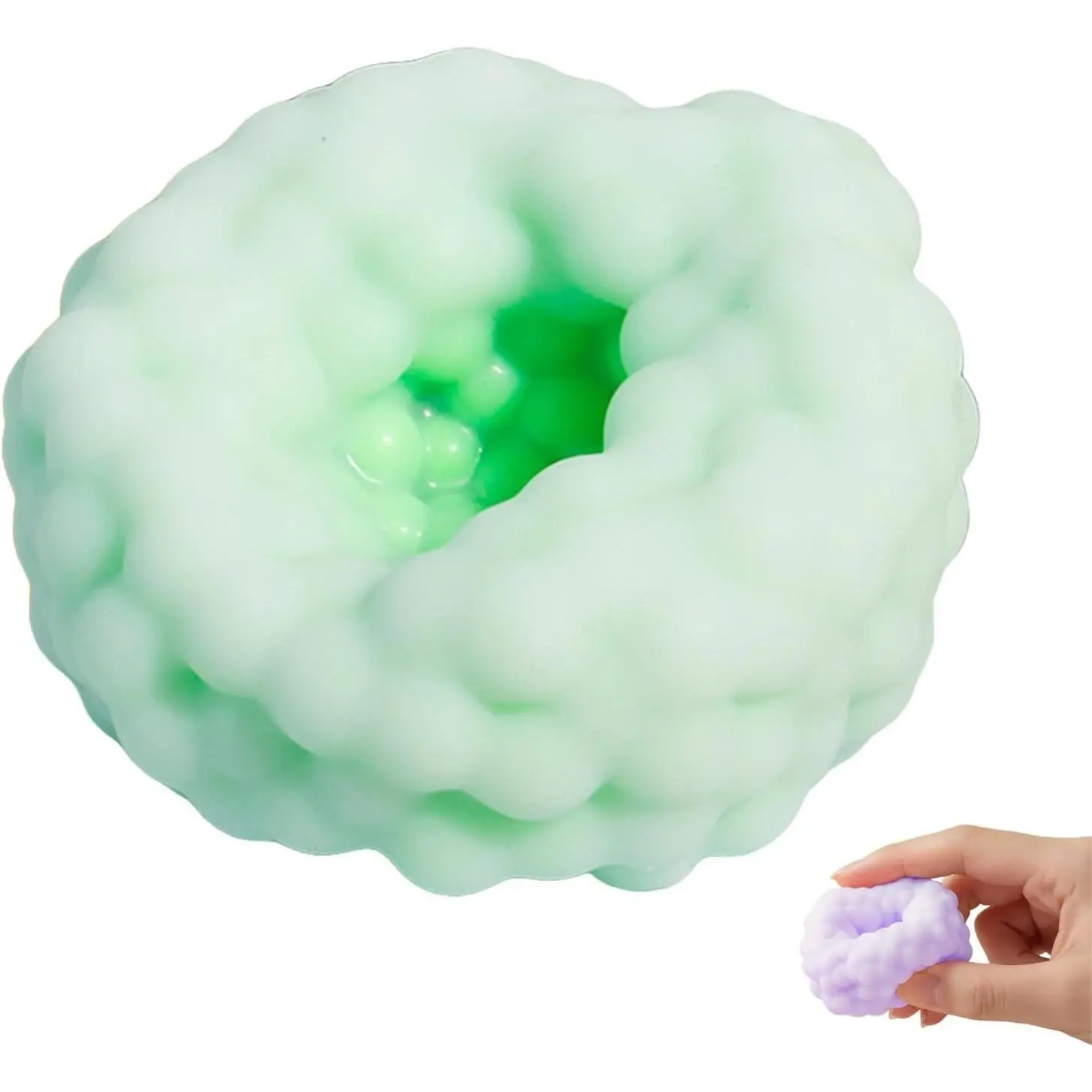 Handmade Stress Ball Maker Kit - Slow Rebound Sensory Squeeze Balls for Anxiety Relief & Focus - Beads Filled Crunchy Balls for Adults & Kids - Portable Desktop Stress Relief Toys