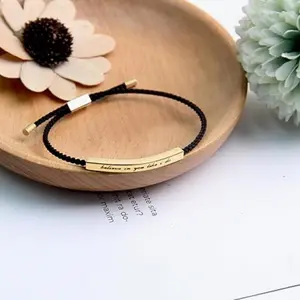 Inspire Bracelet Remember Who The F You Are Women's Woven Rope Inspirational Gift Adjustable Size Stainless Steel Tubular Bracelet with Unique Design and Inspirational Message Personalized Jewelry Trendy Stack Bangle Non Tarnish