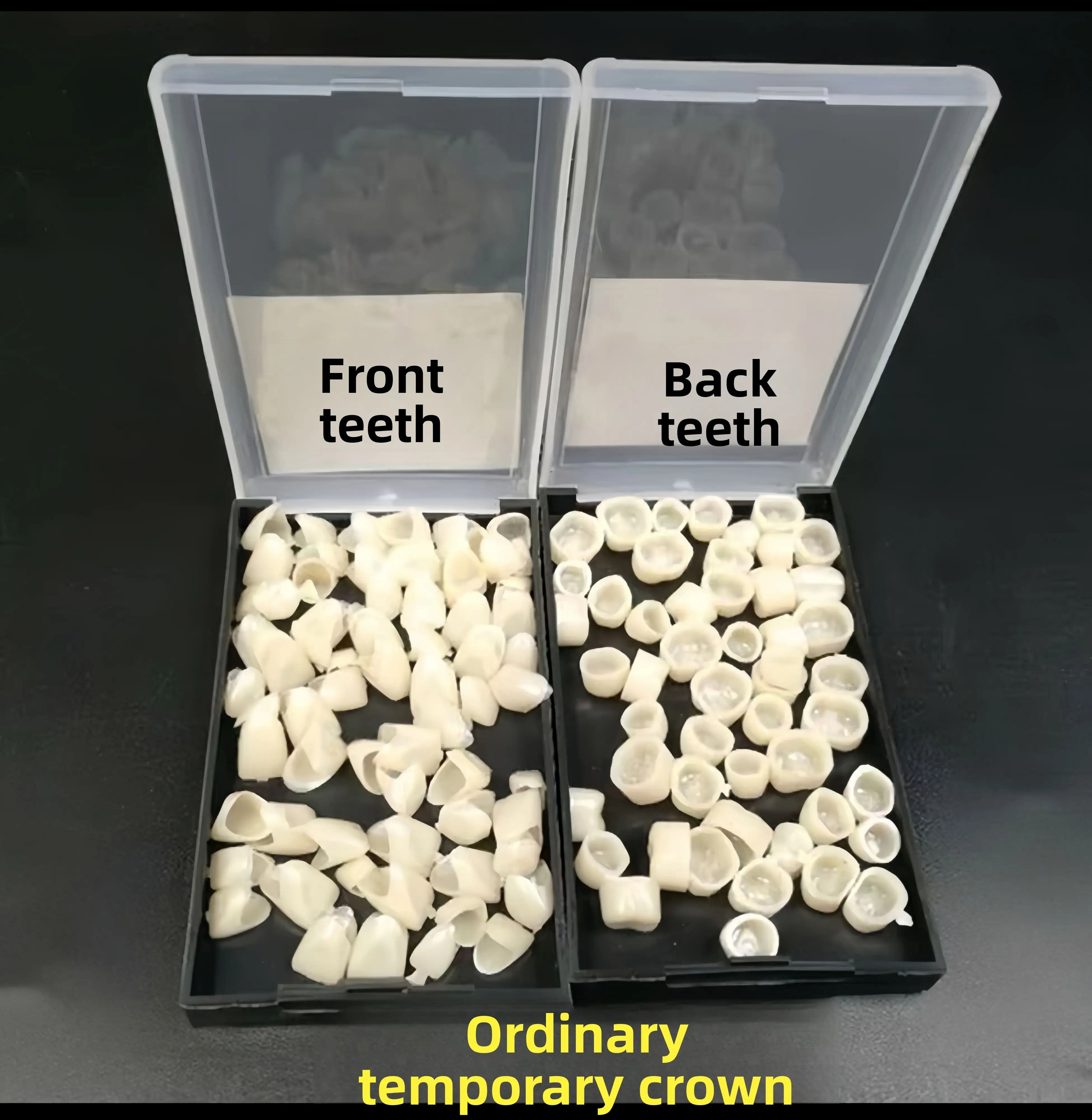 Temporary Dental Crowns Kit (Box Pack) - 70+50 Multiple Pieces Porcelain-Like Veneers for Front & Molar Teeth, Aesthetic Oral Care, Allergy Prevention, Snap On Veneers, False Teeth, Dental Accessories