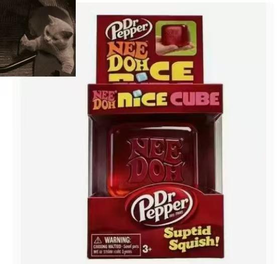 Wine Red Ice Cube Squishy Toy Soft Mochi Squeeze Stress Relief Toy for Kids and Adults