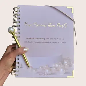More Precious Than Pearls | 12-Session Christian Mentorship & Discipleship Keepsake for Girls & Young Women | Hard Cover | Gold Coil Binding | 80lb Paper | Includes Prayers & Scriptures | Empowering Journey