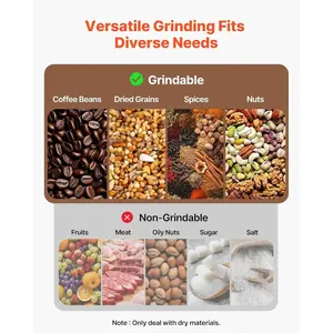 VEVOR Electric Grain Mill Grinder, 150g Commercial Spice Grinders, High Speed 850W Stainless Steel Pulverizer Powder Machine, for Dry Grains, Spices, Cereals, Coffee, Corn Pepper, Straight Type