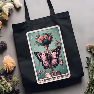 Black Canvas Tote Bag, Grocery Bag, Perfect for Travel and Everyday Use