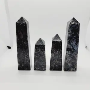 Larvikite Crystal Tower from India | Black Labradorite | Protection Stone | Root Chakra | Spiritual Gift