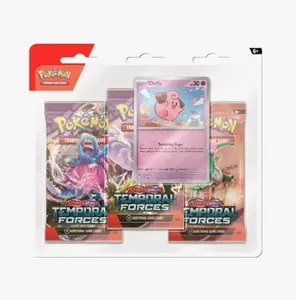 1 (ONE) - Pokemon Temporal Forces 3 Pack Blister Cleffa or Cyclizar