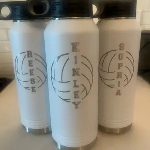 Personalized Volleyball Water Bottle - Customizable Name Design - Ideal for Sports Enthusiasts