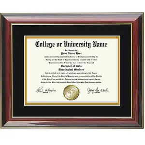 Traditional Wooden Diploma Picture Frame - Customizable Colors and Sizes