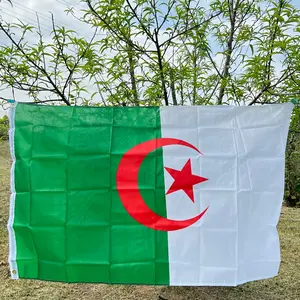 2x3ft / 3x5ft Algeria National Flag - Green White with Red Crescent & Star Polyester Banner for Outdoor Yard & Home Decor