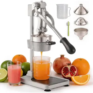Manual Cast Iron Juicer, Heavy Duty Hand Press Squeezer with  Base & Stainless Steel Cup, Orange Juice Press for Orange, , Easy to Clean for Juice Lovers &  Enthusiasts