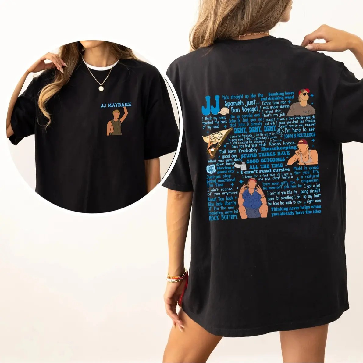 [2 SIDED] 0uter Banks JJ Lines Ver2 T-Shirt Sweatshirt Hoodie, OBX P4L Shirt, Pogues Shirt