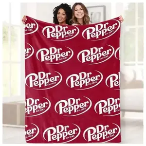 Soft Funny Throw Blanket Flannel Versatile For Sofa,Bed,Office,Camping Cozy Nap Blanket With Dr. Pepper