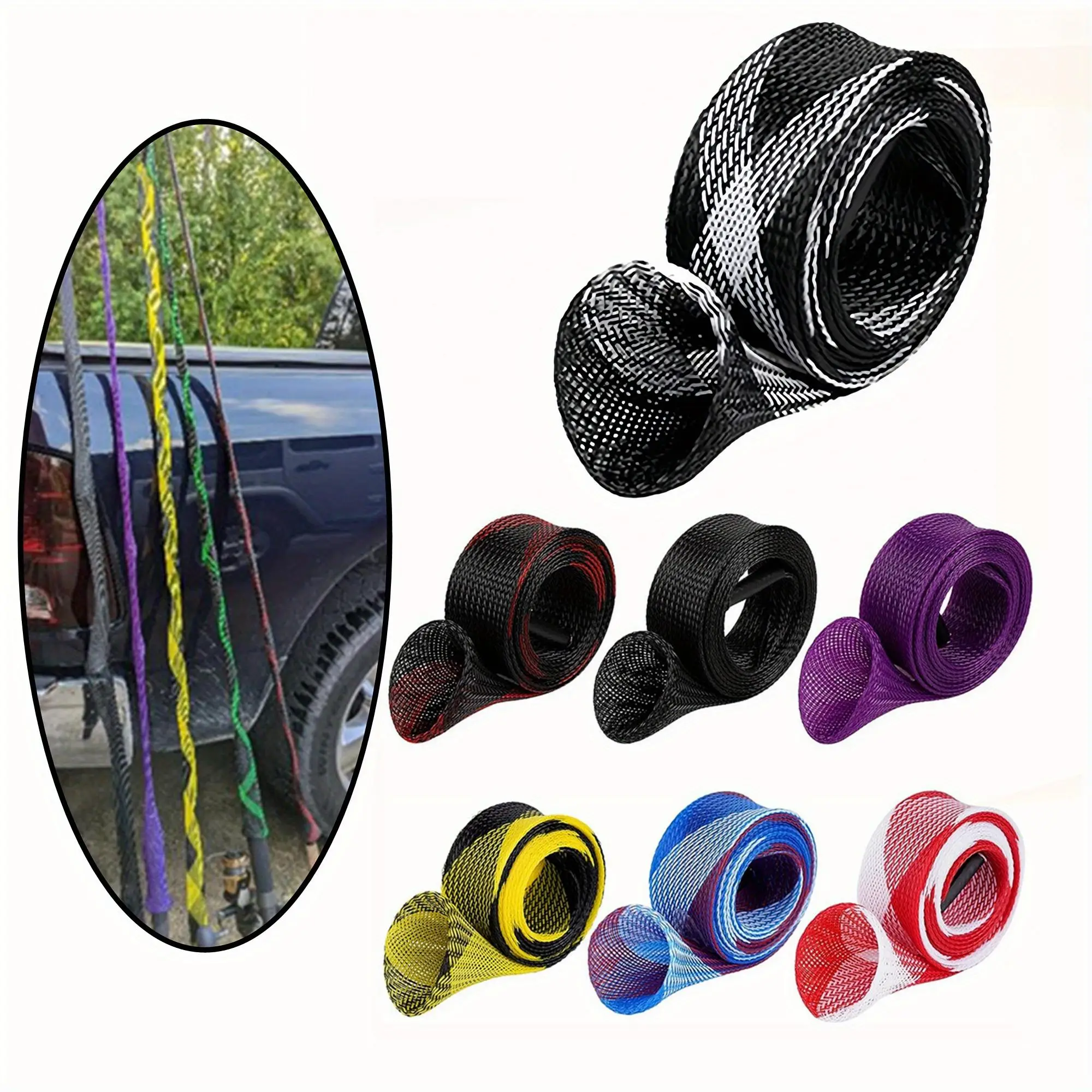 Fishing Rod Sock, 1 Count Braided Mesh Rod Protector, Spinning Fishing Rod Gloves For Casting Sea Fishing Rod