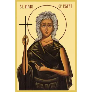 Orthodox Christian Icon of Saint Mary of Egypt – Mounted on Wood