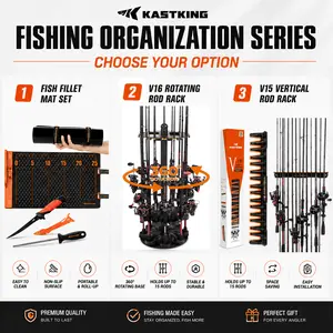 【Summer Wins】KastKing Fishing Storage & Organization Solutions, Fish Fillet Mat or V15/V16 Rod Rack Options, Durable Space-Saving Storage Rack