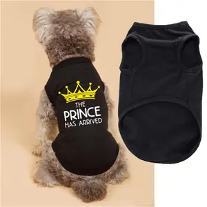 Fashionable Crown Printed Pet Vest, 1 Count Letter & Crown Print Pet Clothes, Dog & Cat Shirts, Pet Supplies for Small and Medium-sized Dogs, Puppy