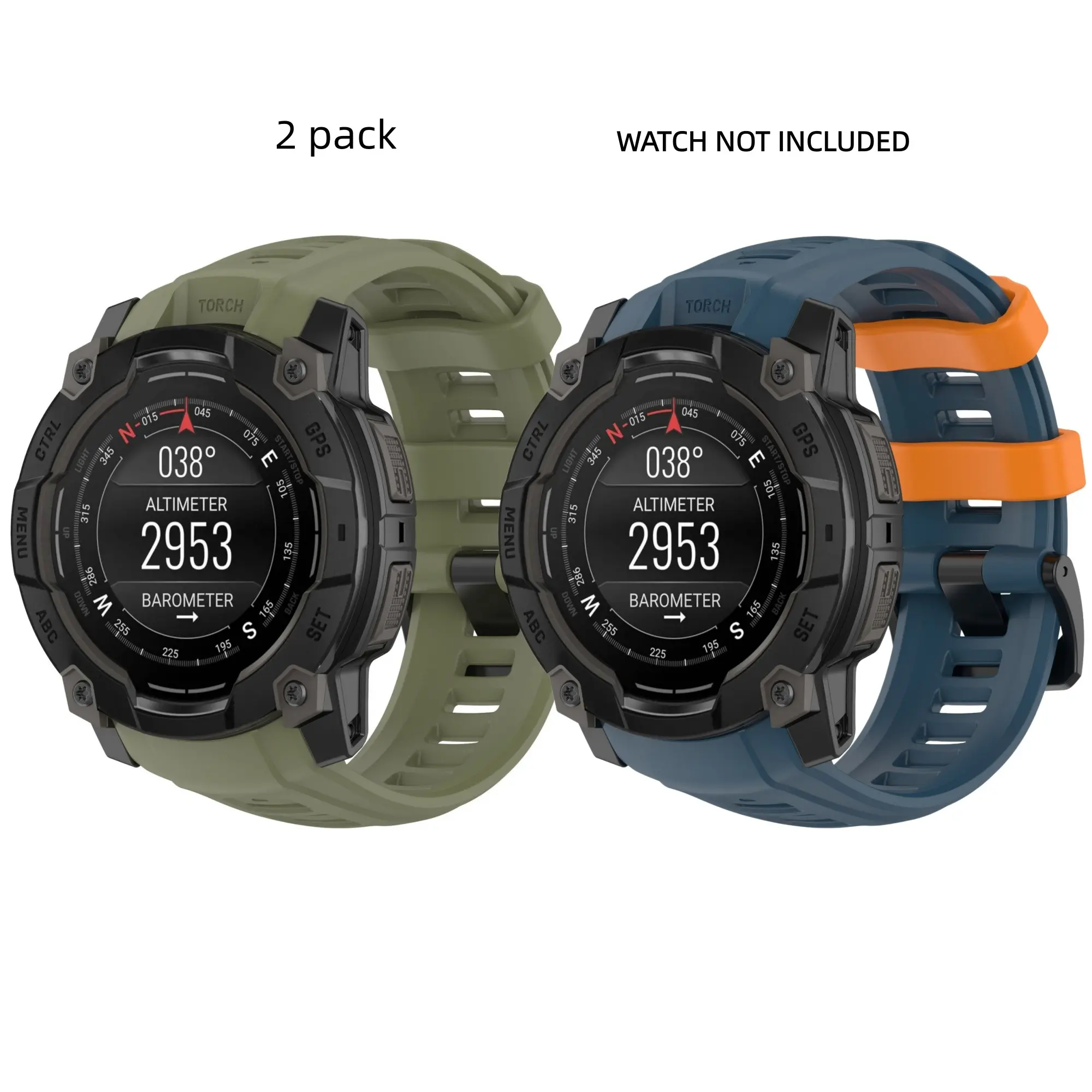 Silicone sports strap compatible with Garmin Instinct 3 45mm/50mm, soft silicone replacement strap 20/22/26mm wide strap and 2 packs of Instinct E 40MM 45mm male and female silicone straps 2 sets Smart Watch Accessories