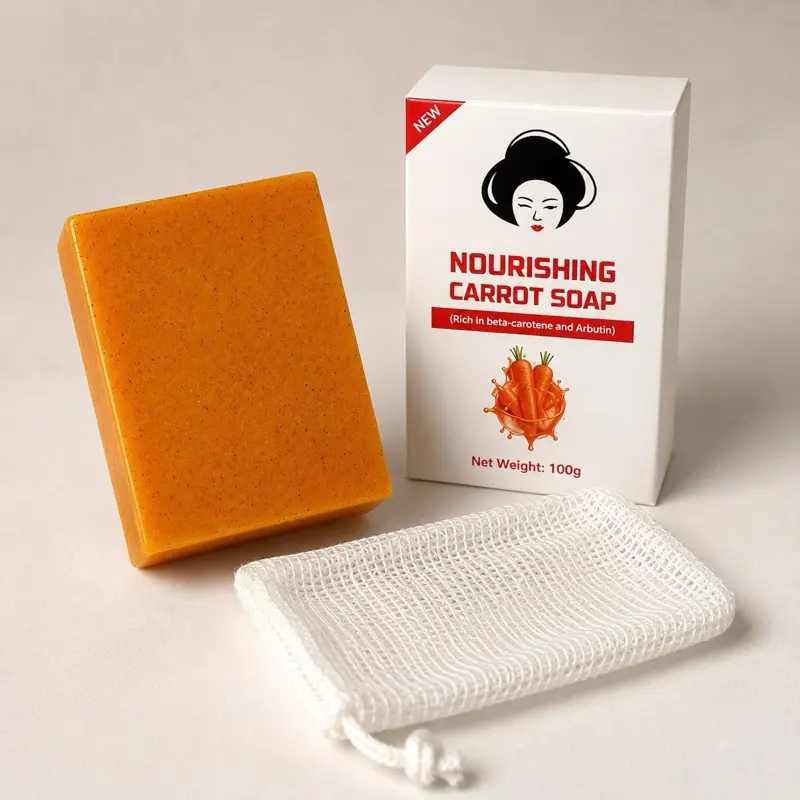 Nourishing Carrot Soap with Soap Saver Bag – 100g