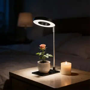 Modern, Plant Light, Grow Light for Indoor Plants with 2 Ways to Install (Stake & Base), Auto 2/4/8H Timer, 4 Brightness Levels & Adjustable Height, Full-spectrum LED suitable for small & medium potted plants in homes, offices & living rooms
