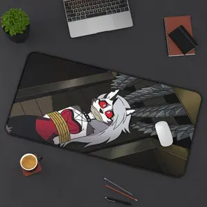 Loona Helluva Boss Fan Art Mouse Pad - Aesthetic Gothic Desk Mat - Red & Black Gaming Setup - Water Resistant & Easy to Clean Anime Desk Accessory