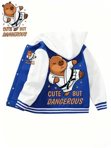 Cute but Dangerous Taekwondo Slogan Style Youth Boys Girls Baseball Jacket, Huntrix Boy Hooded Sweatshirt, Christmas Halloween