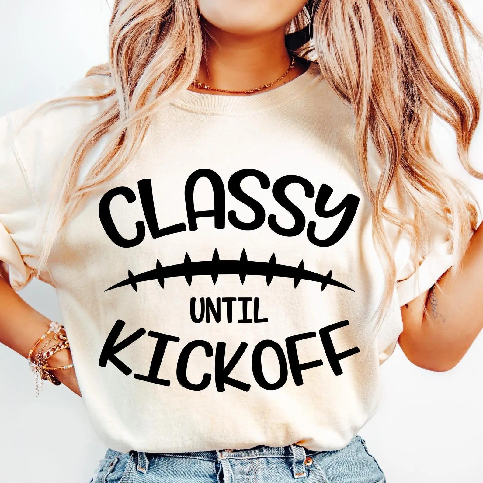 Classy Until Kickoff Shirt, Football Mom Tshirt, Game Day, Silhouette, Cricut, Cameo, Digital, Football Shirt, Sports Mom, Football Mama