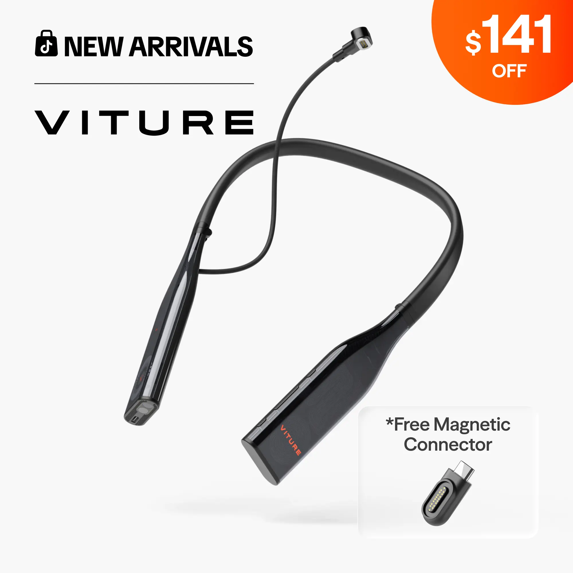 VITURE Pro Neckband, Official Partner of PSPlay, Multi-screen/3DoF/Smooth Follow/Ambient Mode, 3D Player, AI Assistant, Almost Wireless Freedom for Gaming & Streaming, 8GB+128GB,back to school,back to school haul