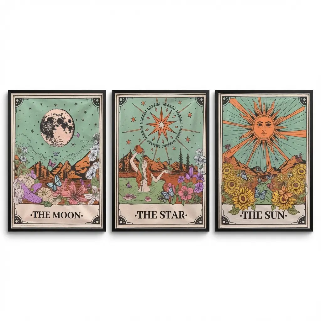 3 Pack Sun & Moon 5D Diamond Painting Kits for Adults | Full Drill DIY Diamond Art Canvas with Crystal Gems | Diamond Dot Craft for Home Wall Decor | 12 x 16 Inch