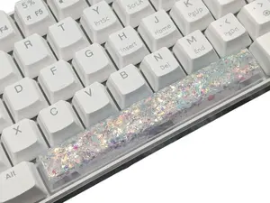 Holographic Glitter Artisan Spacebar Sparkly 6.25u Resin MX-Style Keycap Cosmic Keyboard Accessory Shimmering Cute Personalized Design