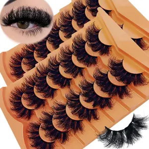 14 Pairs Faux Mink Eyelashes, Long Lasting Fluffy Mink Lashes, Dramatic Volume Lash Extensions, Thick & Long False Eyelashes, DIY Eyelash Extensions, Longer Looking Eyelashes