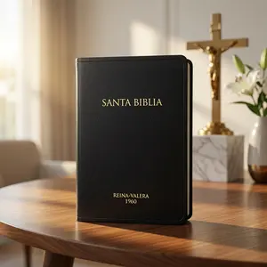 Santa Biblia: Reina-valera 1960 para regalos y pemios negro imitación piel  Imitation Leather