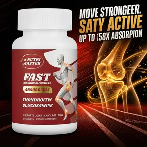 Nutrimaster Glucosamine Chondroitin Joint Support Supplement, Small Molecule Chondroitin, Fast Absorbing Formula, Supports Joint Comfort, Cartilage Health & Daily Mobility, 60 Tablets, 30-Day Supply