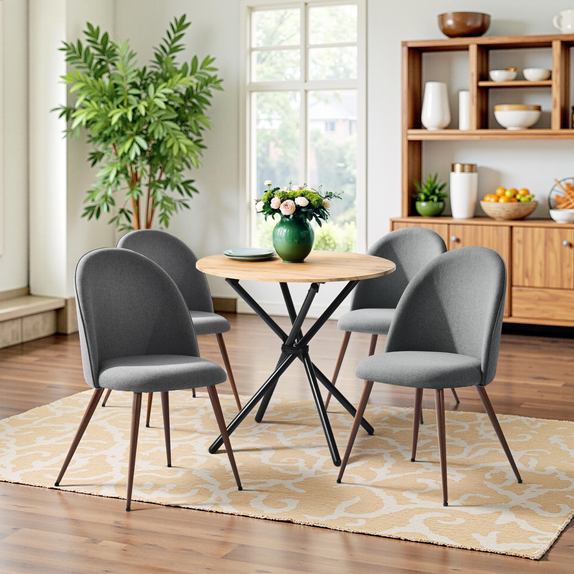 【Deals For You Days】Homy Casa Dining Chair Set of 2, Modern Upholstered Side Chair for Kitchen, Living Room, 250 lbs Support, Soft Fabric Seat, Ergonomic Design Luxury Walnut Wood Legs