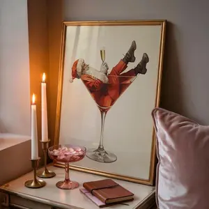 (No Frame) Santa Wall Art Print - Festive Prints - Funny Xmas Decor - Christmas Poster - Christmas Home Decor