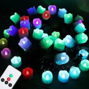 Color Changing LED Flameless Candles with Remote – 7 Auto-Rotating Colors, Battery Operated, 400+ Hours,Perfect for Home, Halloween, Christmas, Wedding &