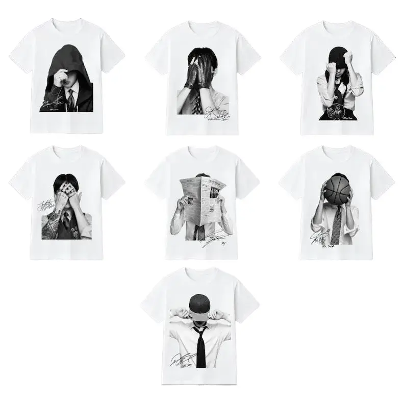 Arirang Bangtan Members Signature Graphic White and Black Unisex T-Shirt, Retro 90s Tee, World Tour 2026