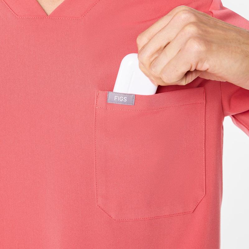 men's Pulmonary Pink Chisec - Three-Pocket Scrub Top