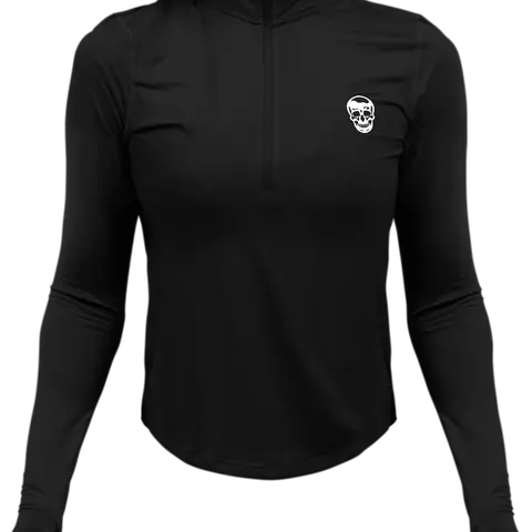 Gymreapers Women's Moisture-Wicking All-Day Comfort Quarter Zip Shirt with Reflective Logo