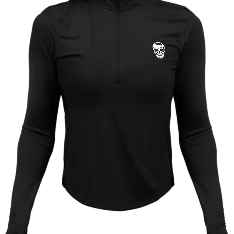 Gymreapers Women's Moisture-Wicking All-Day Comfort Quarter Zip Shirt with Reflective Logo