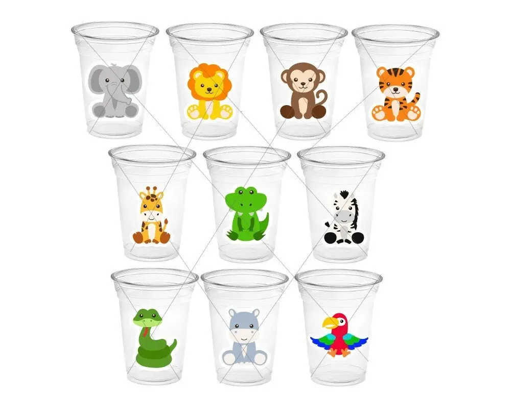 SAFARI PARTY CUPS  - Safari Birthday Cups Safari Birthday Safari Party Safari Decorations Safari Baby Shower Safari Favors Jungle Party Cups