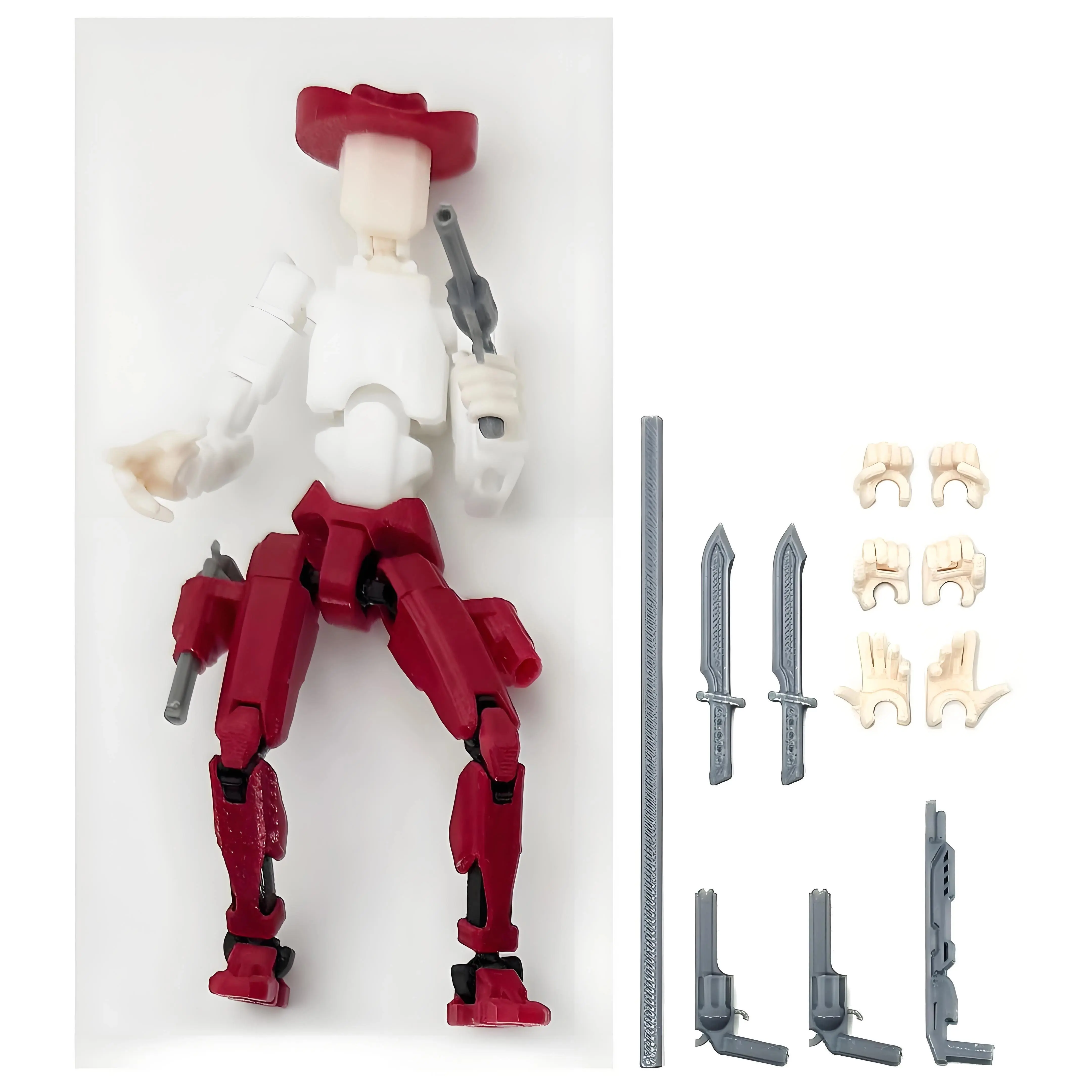3D Printed Mannequin Dummy Cowboy Action Figures Toys Multi-Jointed Movable Shapeshift Robot Gifts
