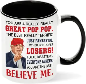 Pop Pop Fathers Day Gift, PopPop Gifts for Grandpa, Best Grandpa Gift From Granddaughter, Grandson for Birthday, Christmas, Funny Gifts Idea, Ceramic Mug 11Oz