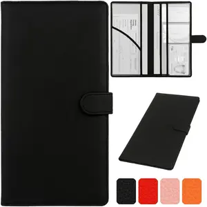 Registration and  Holder, Leather  Shut  Glove Box Organizer for Document, Card, Driver License, Black