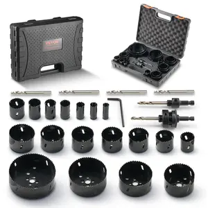 VEVOR Hole Saw Kit, 18 PCS Saw Blades, 6 Drill Bits, 1 Hex Wrench, General Purpose Size from 3/4" to 4-1/2", Bi Metal M42 Hole Saw Set with Carrying Case, Ideal for Wood Board, Plastic and Iron Plate