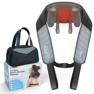COMFIER Father Day Gifts for Men, 4D Neck and Shoulder Massager with Heat, Cordless Shiatsu Back and Neck Massager for Pain Relief, Hands-Free Massage Pillow with Carry Bag
