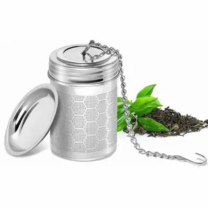 Tea Strainers for Loose Tea, Extra Fine Mesh Tea Infuser, 304 Stainless Steel & Updated Slim Threaded Lid, Loose Leaf Tea Steeper for Black Tea, Rooibos, etc-for Mug, Cup