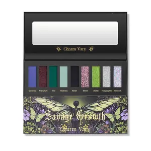 Charm Vary Eyeshadow Palette Savage Growth - 9 Shimmer Matte Glossy Shades for Daily & Special Occasions - Highly Pigmented Christmas Gift Valentine's Day gift